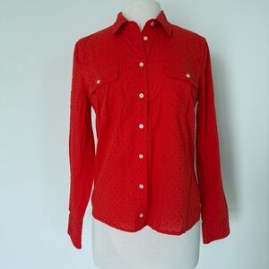 GAP Fitted Boyfriend Polka Dot pattern // Button-Down Women's Shirt // Size S